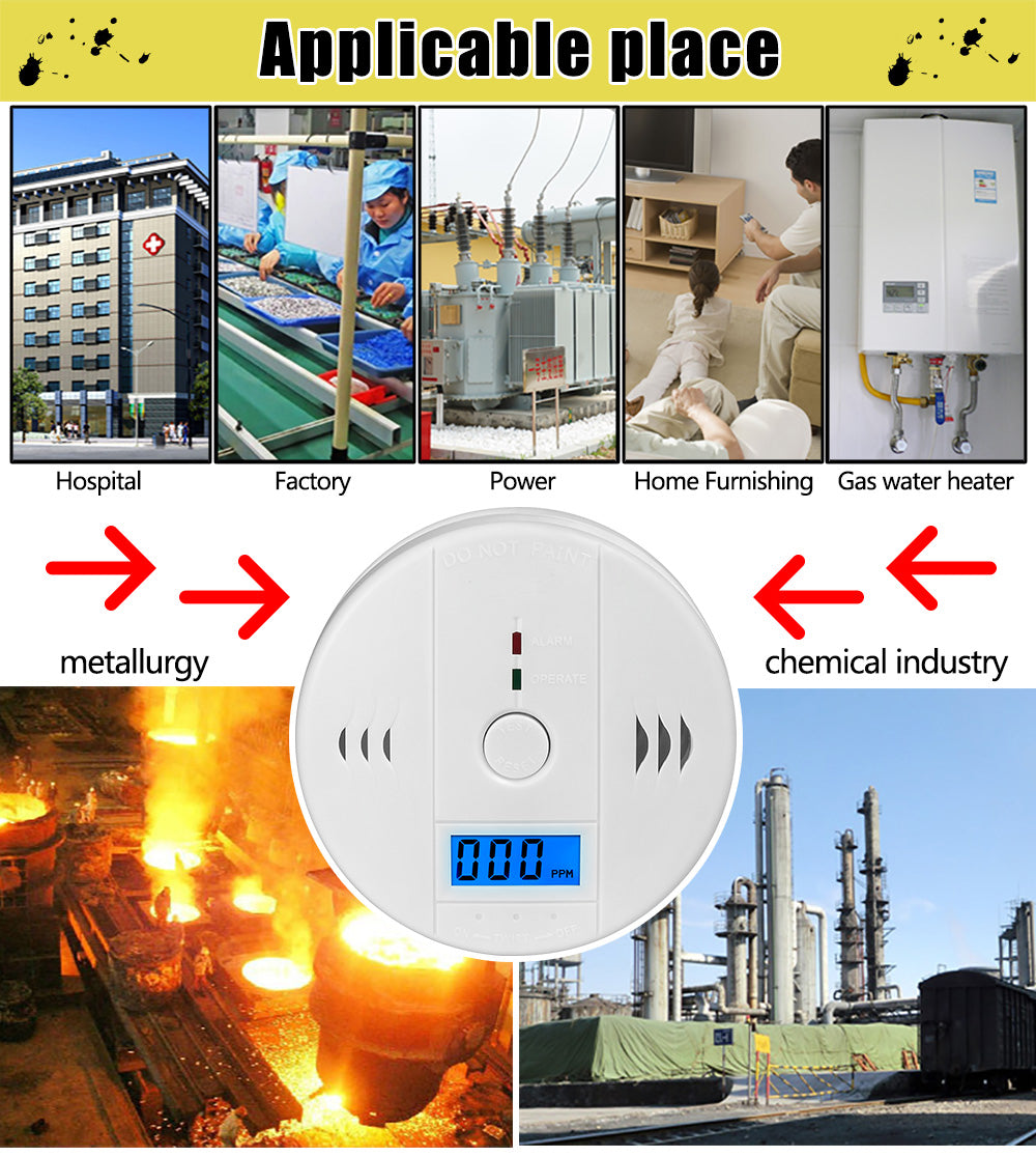Carbon Monoxide Alarm Household Clean Smokeless Honeycomb Gas Furnace Poisoning CO Leak Detector