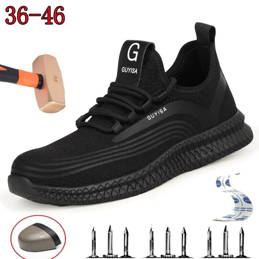 Safety Labor Insurance Shoes Men's Anti-smashing Anti-piercing Work Shoes Summer Breathable Lightweight Mesh Hiking Shoes