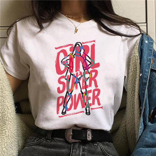 Women's Printed Feminism Print Ladies Short Sleeve T-shirt