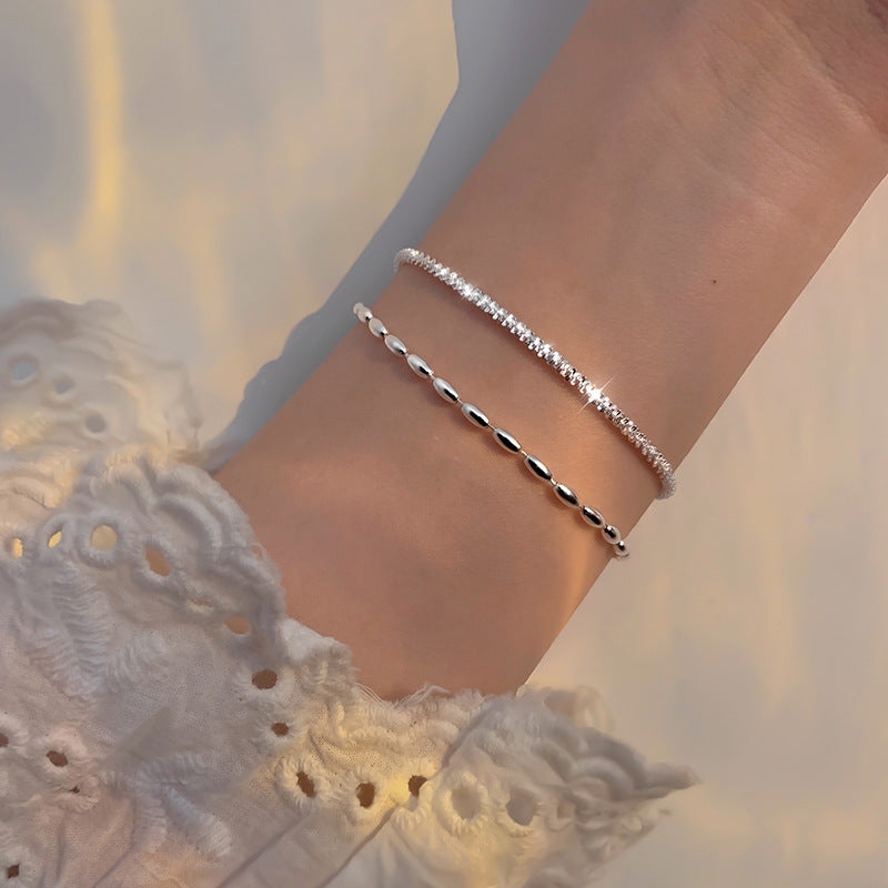 Bright Galaxy S925 Sterling Silver Gypsophila Doudou Bracelet Sparkling Jewelry Women's Advanced Design Ins Trend