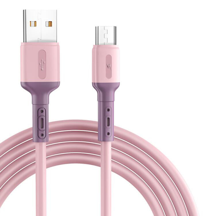 3A Liquid Silicone Micro USB Type C Cable Mobile Phone Charger Fast Charging USB Data Cord Charge