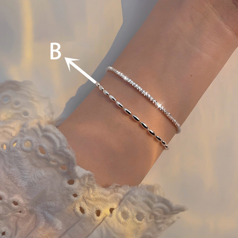 Bright Galaxy S925 Sterling Silver Gypsophila Doudou Bracelet Sparkling Jewelry Women's Advanced Design Ins Trend