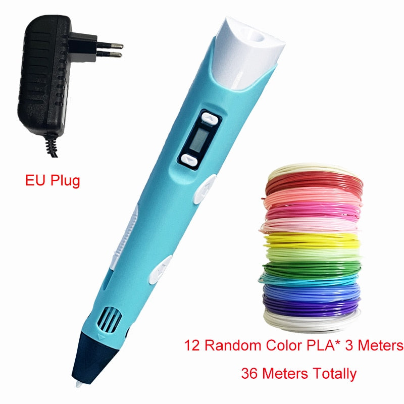 3D Pen with Filament Refills Upgrade Intelligent 3D Printing Pen Simple Handled 3d Printer Pen For Your Kids Toys