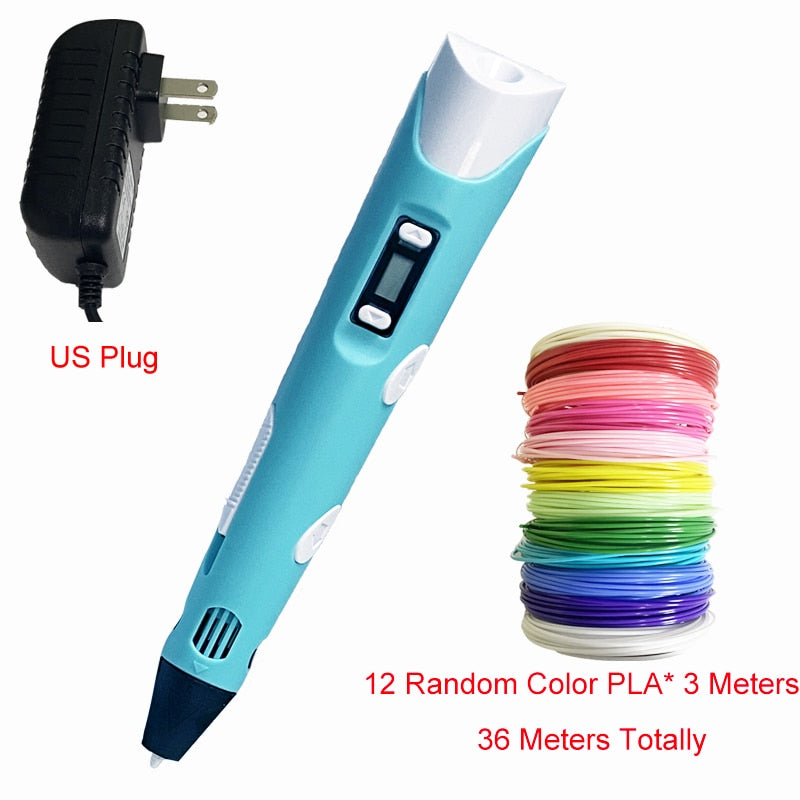 3D Pen with Filament Refills Upgrade Intelligent 3D Printing Pen Simple Handled 3d Printer Pen For Your Kids Toys