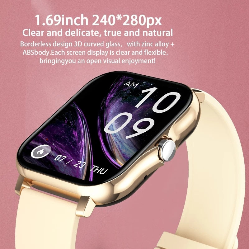 2021 New Women Smart watch Men 1.69&quot; Color Screen Full touch Fitness Tracker Men Call Smart Clock Ladies For Android IOS+BOX