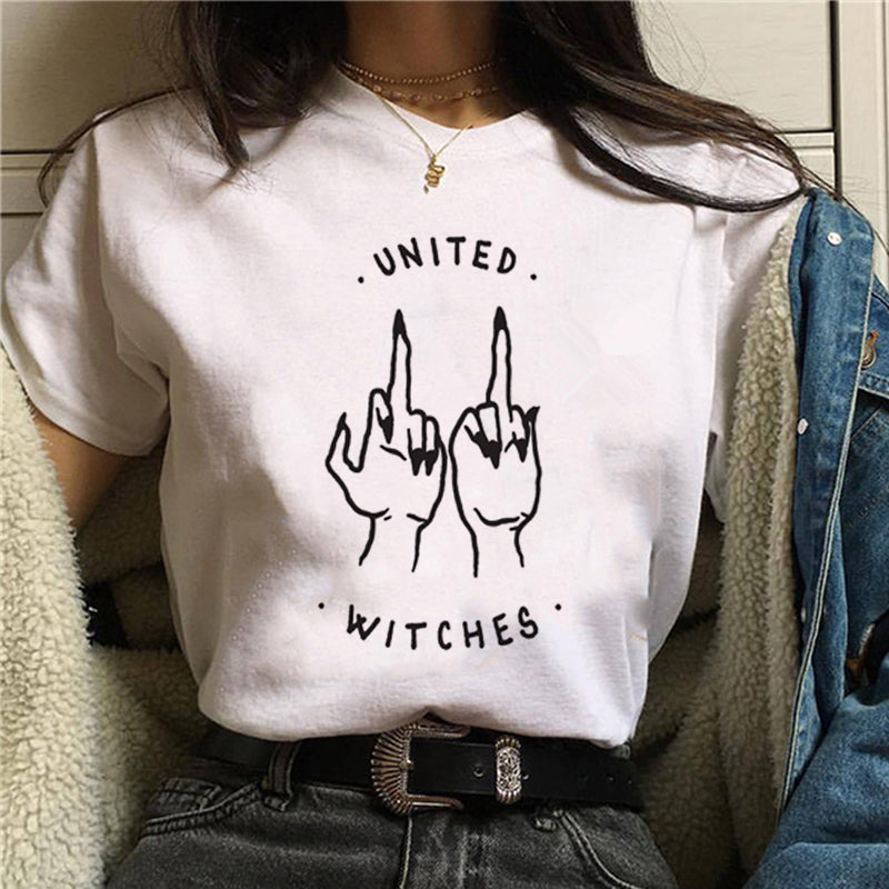 Women's Printed Feminism Print Ladies Short Sleeve T-shirt