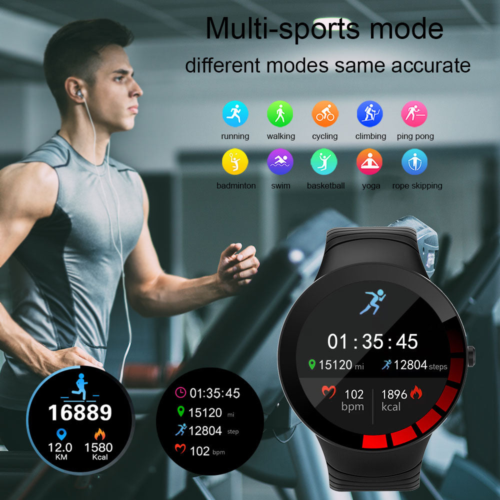 Full Touch Smart Watch Men Black Sport IP68 Waterproof Bracelet Heart Rate Monitor Sleep Monitoring Smartwatch For IOS Android