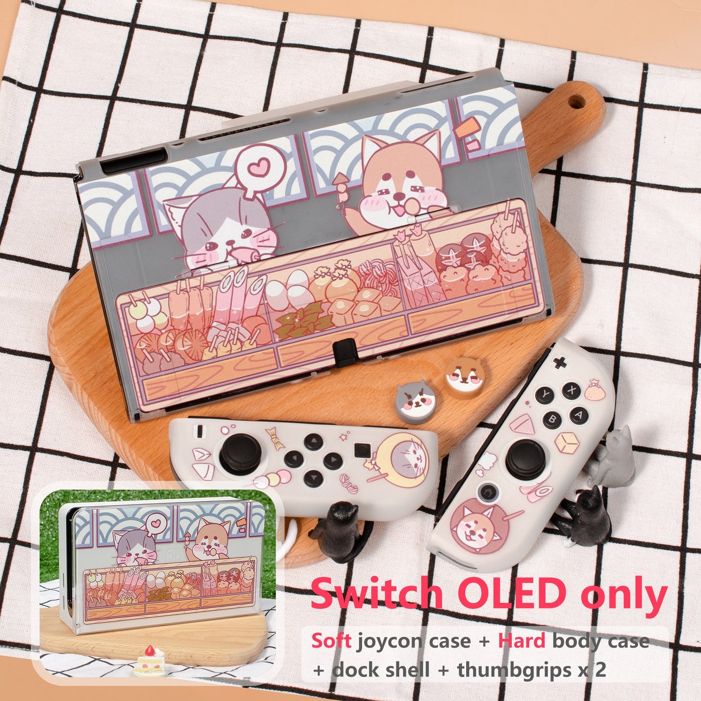 pawdiary switch oled case switch oled case matter finish oden kanto cooking nintendo switch oled tpu case cat dog